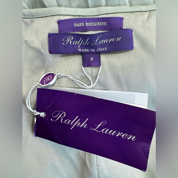 Ralph Lauren Collection Rhiannon Ruffle Silk Gown Light Green Maxi Dress - Picture 9 of 14